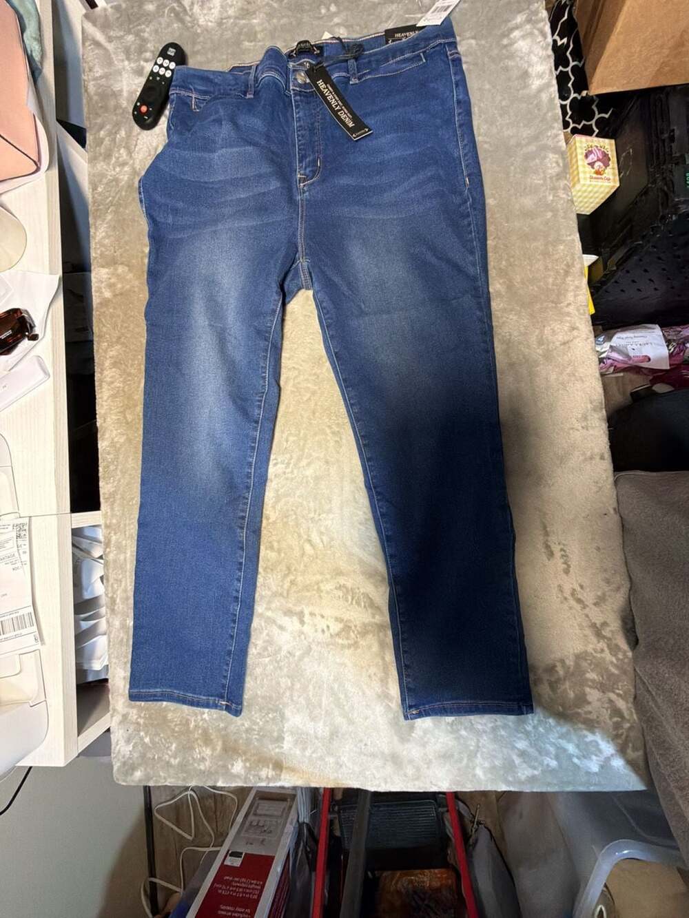 Nanette Lepore Heavenly Denim Belle High Rise Ankle Skinny Jeans Size 16 Med Blu